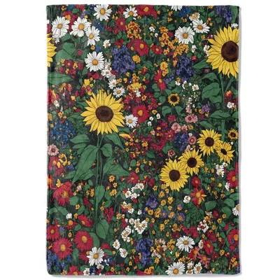Wildflower Sunflower Floral Pattern Blanket for Garden Lovers