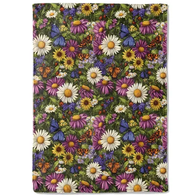 Wildflower Butterfly Floral Blanket featuring daisies