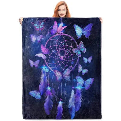 Dreamcatcher Butterflies Blanket: Ethereal Web and Wings