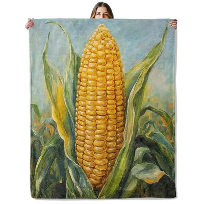 Corn Field Painting Blanket: Realistic Corn Art for Farmhouse Decor