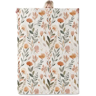Floral Autumn Botanical Blanket: Rustic Fall Wildflower Design