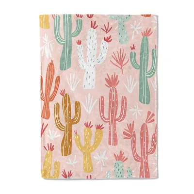 Cactus Pattern Decor Blanket: Soft Desert Cacti Print for Cozy Living