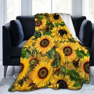 Midnight Sunflowers Garden Blanket: Vintage Floral Throw for Cozy Days