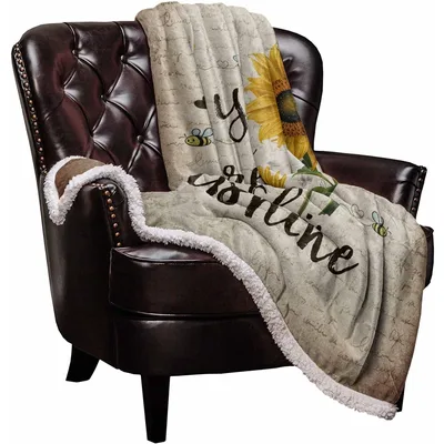 You Are My Sunshine Blanket: Rustic Sunflower and Bee Design