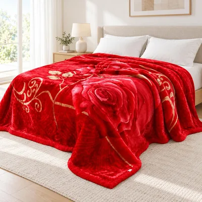 Red Rose Pattern Blanket: Bold Floral Design for Cozy Nights