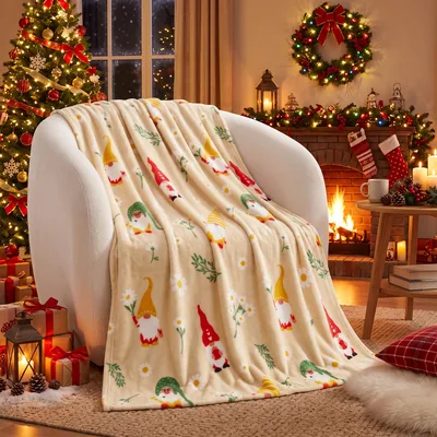 Gnome and Daisy Spring Blanket: Whimsical Gnomes and Flowers