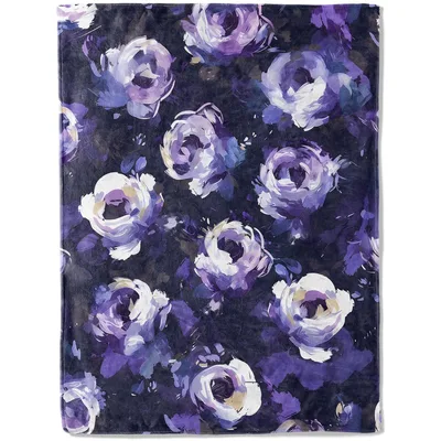 Purple Rose Floral Pattern Blanket featuring artistic purple blooms