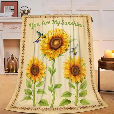 You Are My Sunshine Blanket: Sunflower and Hummingbird Design