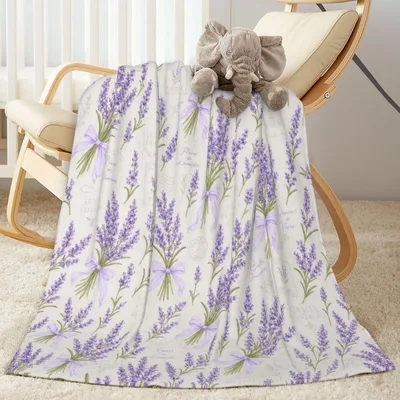 Lavender Floral Pattern Blanket