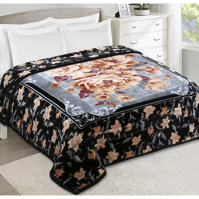 Dark Floral Animal Portrait Blanket: Vintage Peony Design