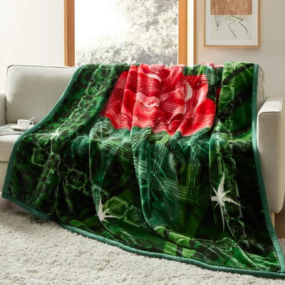 Red Rose on Green Blanket: Bold Floral Design for Cozy Spaces