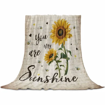 You Are My Sunshine Sunflower Blanket - Rustic Floral Design