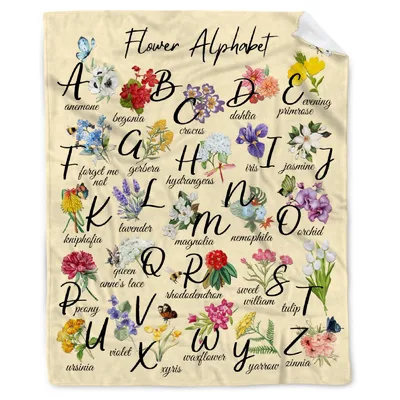 Flower Alphabet with Blooms Blanket