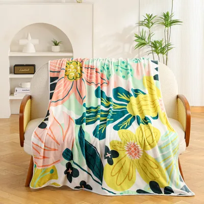 Boho Botanical Floral Pattern Blanket for Nature Lovers