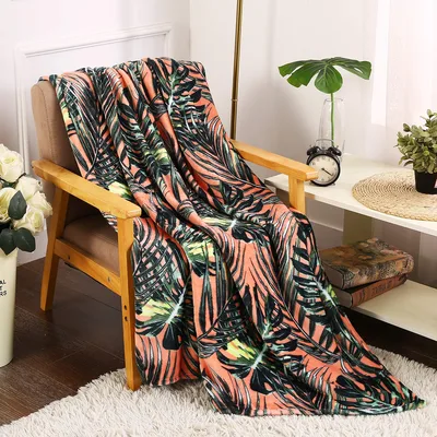 Giant Leaf Blanket Tropical Palm Pattern for Nature Lovers