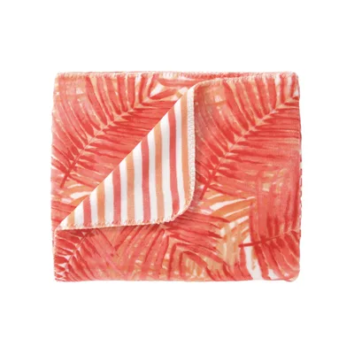 Tropical Leaves Stripe Pattern Blanket for Nature Lovers