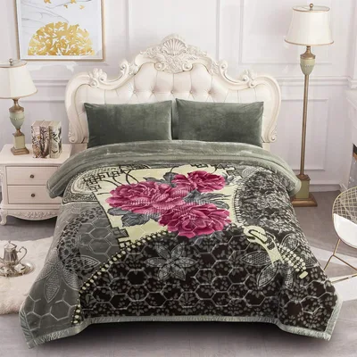 Pink Peony Floral Print Blanket: Bold Pink Blooms on Dark Lace
