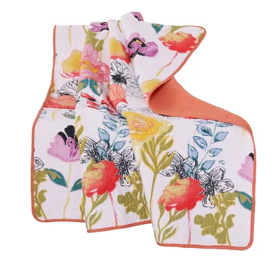 Watercolor Floral Dream Blanket: A Quilted Garden Throw