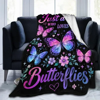 Just a Girl Blanket: Butterfly Love Design for Nature Lovers