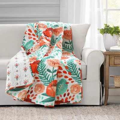 Poppy Garden Floral Pattern Blanket featuring vibrant red poppies