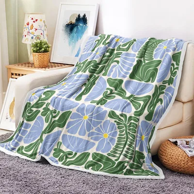Retro Botanical Patchwork Floral Blanket for Boho Living Spaces