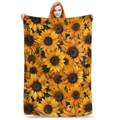 Sunflower Field Pattern Blanket: Bright Floral Design for Cozy Days