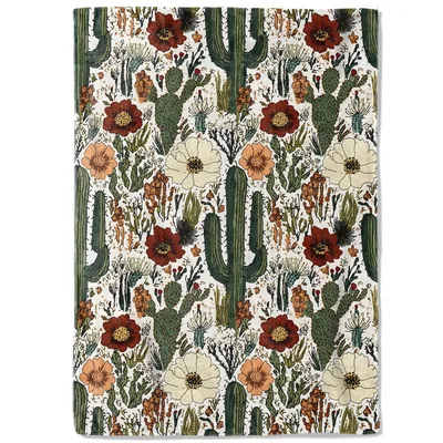 Cactus and Flower Pattern Blanket