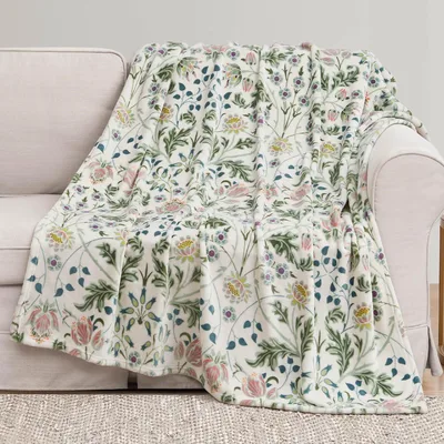 Vintage Botanical Floral Pattern Blanket