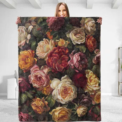 Vintage Rose Bouquet Blanket: A Classic Floral Print for Your Home