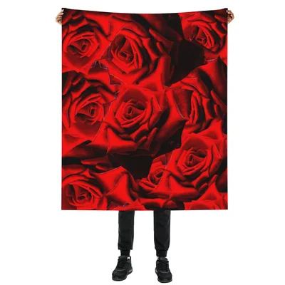 Red Roses Close Up Blanket: Bold Floral Print for Your Sofa