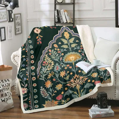 Bohemian Paisley Floral Pattern Blanket No. 2