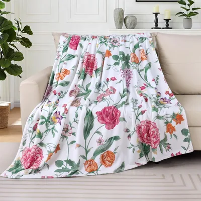 Peony Floral Pattern Blanket No. 2 Vintage Botanical Print