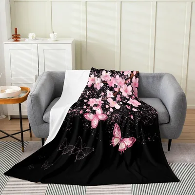 Cherry Blossoms and Pink Blanket featuring vibrant pink flowers