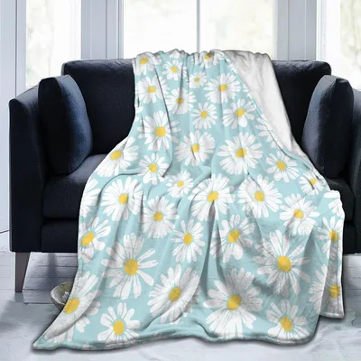 Blue Daisy Flower Pattern Blanket No. 2