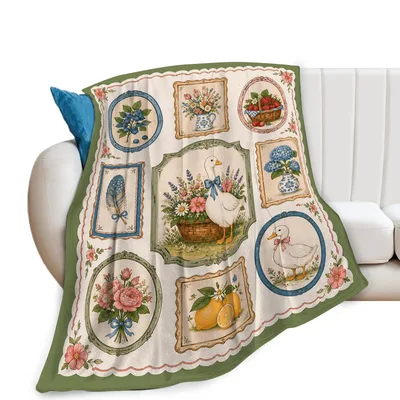 Country Cottage Blanket featuring vintage frames