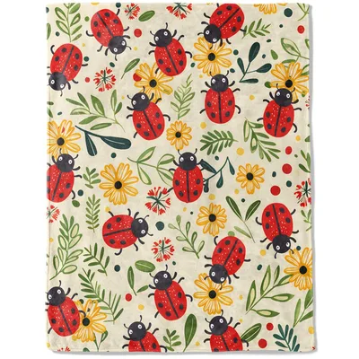 Ladybugs and Yellow Flowers Blanket: A cute garden pattern