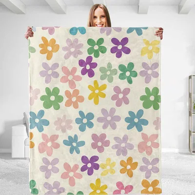 Colorful Daisy Flowers Blanket
