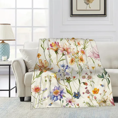 Garden Wildflowers Painting Blanket