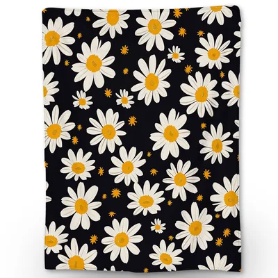 White Daisy Flowers Blanket: Bold Floral Pattern for Nature Lovers