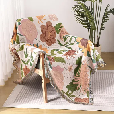 Vintage Botanical Floral Pattern Blanket No. 2