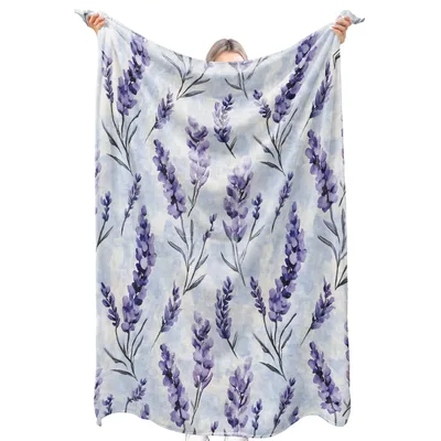 Lavender Floral Pattern Blanket No. 2 for Nature Lovers