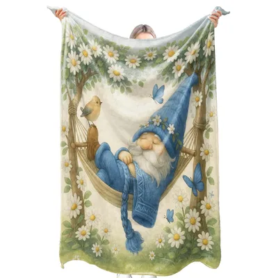 Sleeping Gnome in Hammock Blanket