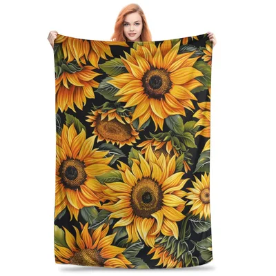 Sunflowers Painting Blanket: Bold Floral Art for Cozy Days