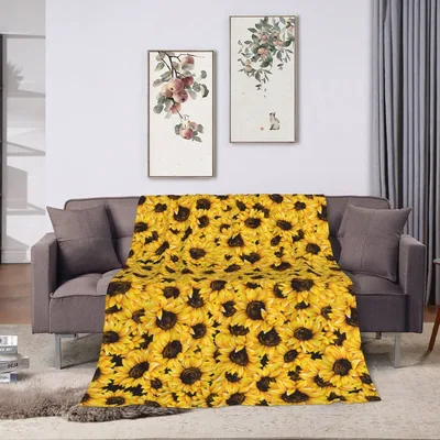 Sunflower Field Pattern Blanket: Bright Floral Design for Cozy Days – Design 2