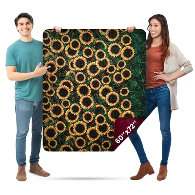 Sunflower Field Pattern Blanket