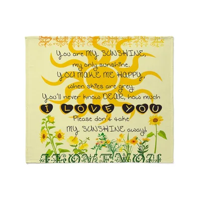 You Are My Sunshine Lyrics Blanket: Sunflower Song Design
