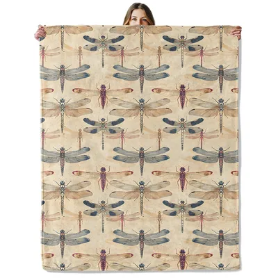 Vintage Dragonfly Pattern Blanket
