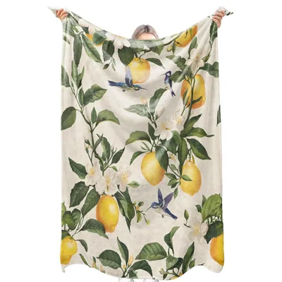 Lemon Blossom and Hummingbird Blanket