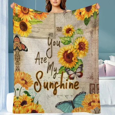 You Are My Sunshine Blanket: Sunflower and Butterfly Design