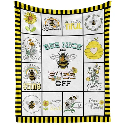 Bee Nice Bee Kind Blanket: A Quilt of Bee Puns and Floral Designs